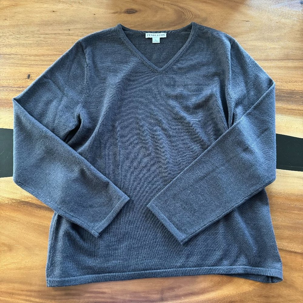 Pendleton Lightweight Pullover V-Neck Sweater Wool Men's‎ XL